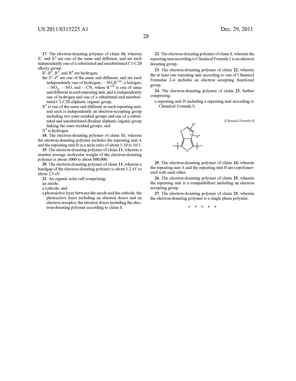 ELECTRON-DONATING POLYMERS AND ORGANIC SOLAR CELLS INCLUDING THE SAME - diagram, schematic, and image 35