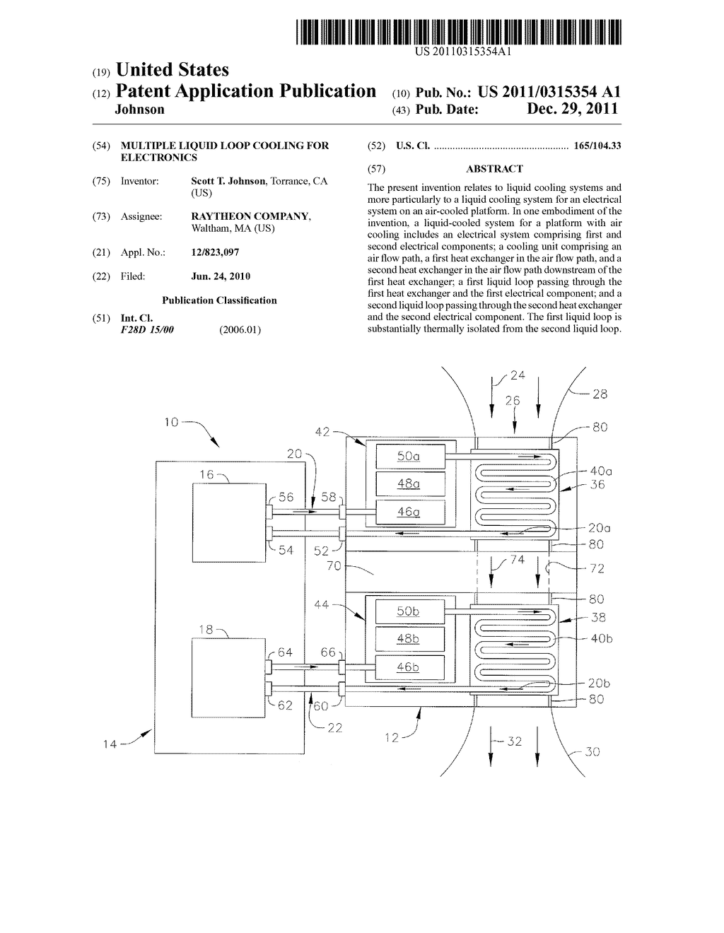 MULTIPLE LIQUID LOOP COOLING FOR ELECTRONICS - diagram, schematic, and image 01