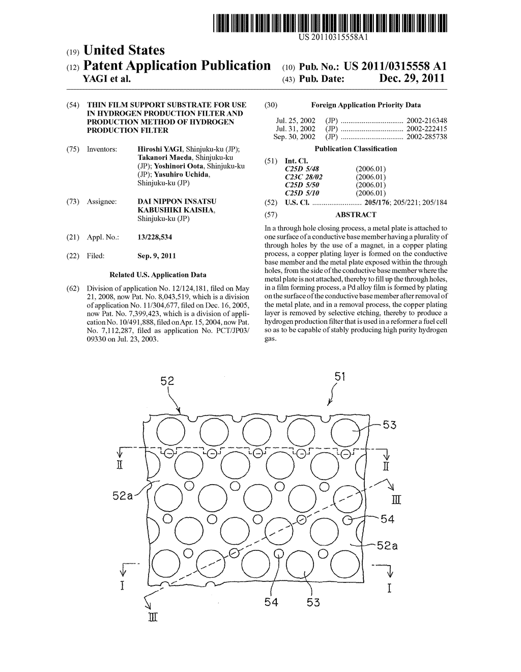 THIN FILM SUPPORT SUBSTRATE FOR USE IN HYDROGEN PRODUCTION FILTER AND     PRODUCTION METHOD OF HYDROGEN PRODUCTION FILTER - diagram, schematic, and image 01