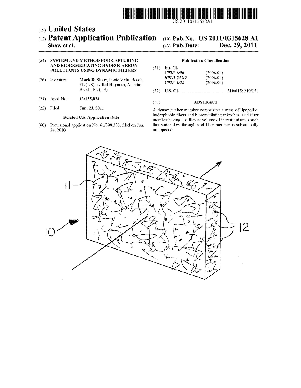 System and method for capturing and bioremediating hydrocarbon pollutants     using dynamic filters - diagram, schematic, and image 01