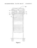 System for hanging and storing x-ray lead aprons diagram and image