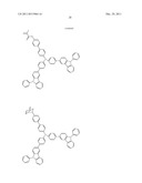 NOVEL POLYMERIZABLE MONOMER, AND MATERIAL FOR ORGANIC DEVICE, HOLE     INJECTION/TRANSPORT MATERIAL, MATERIAL FOR ORGANIC ELECTROLUMINESCENT     ELEMENT AND ORGANIC ELECTROLUMINESCENT ELEMENT EACH COMPRISING POLYMER     (POLYMERIC COMPOUND) OF THE POLYMERIZABLE MONOMER diagram and image