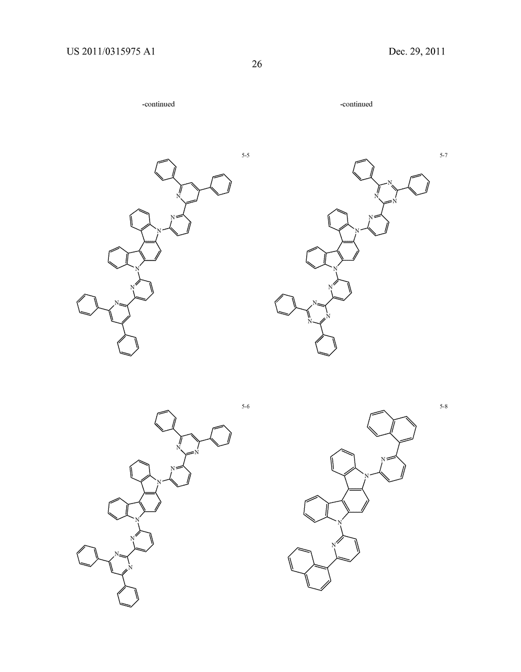 MATERIAL FOR USE IN PHOSPHORESCENT DEVICE AND ORGANIC ELECTROLUMINESCENT     DEVICE USING SAME - diagram, schematic, and image 30