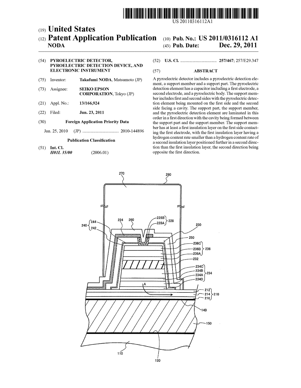 PYROELECTRIC DETECTOR, PYROELECTRIC DETECTION DEVICE, AND ELECTRONIC     INSTRUMENT - diagram, schematic, and image 01