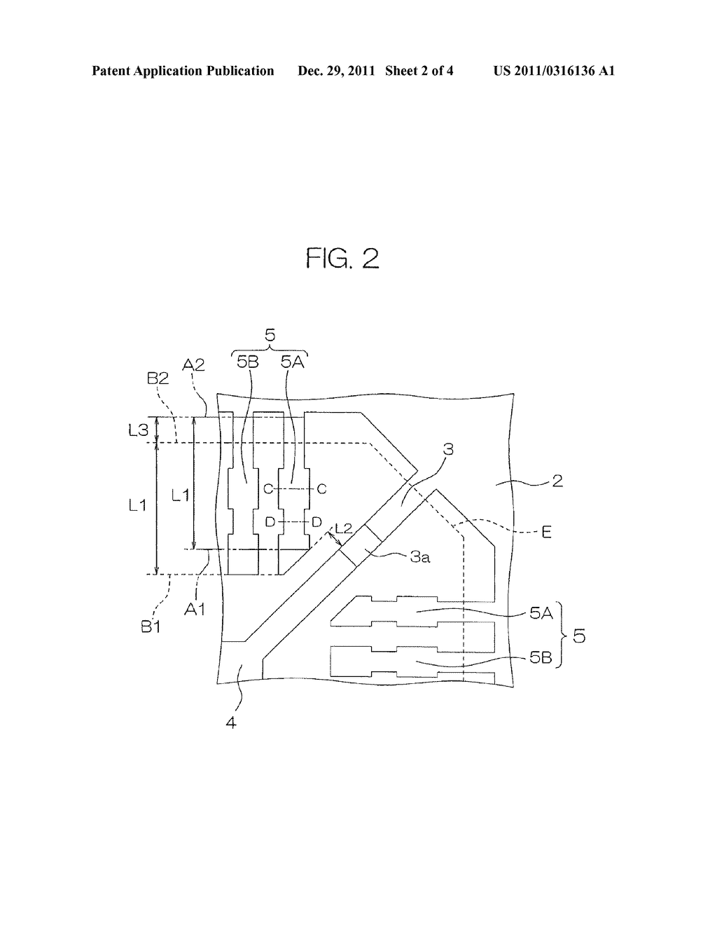 SEMICONDUCTOR DEVICE WITH LEAD TERMINALS HAVING PORTIONS THEREOF EXTENDING     OBLIQUELY - diagram, schematic, and image 03