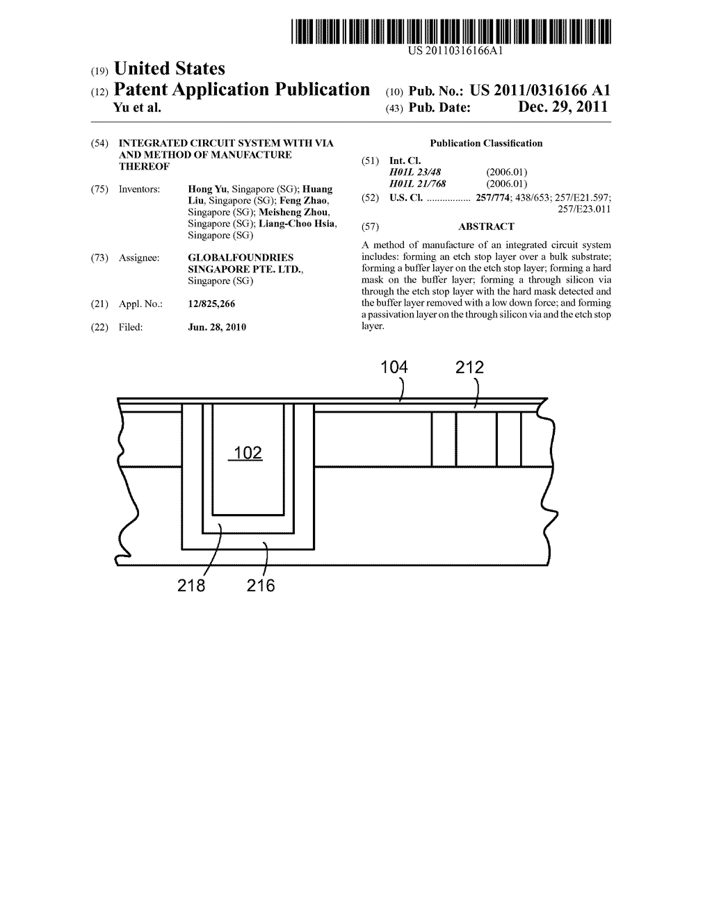 INTEGRATED CIRCUIT SYSTEM WITH VIA AND METHOD OF MANUFACTURE THEREOF - diagram, schematic, and image 01