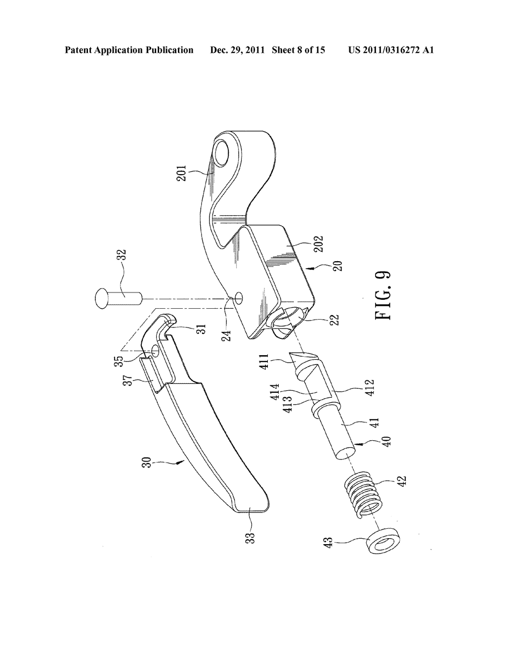 EASILY UNLATCHABLE CAM-LOCK ACTUATING DEVICE FOR USE IN A LOCKING COUPLING     ASSEMBLY THAT COUPLES TWO TUBULAR MEMBERS - diagram, schematic, and image 09