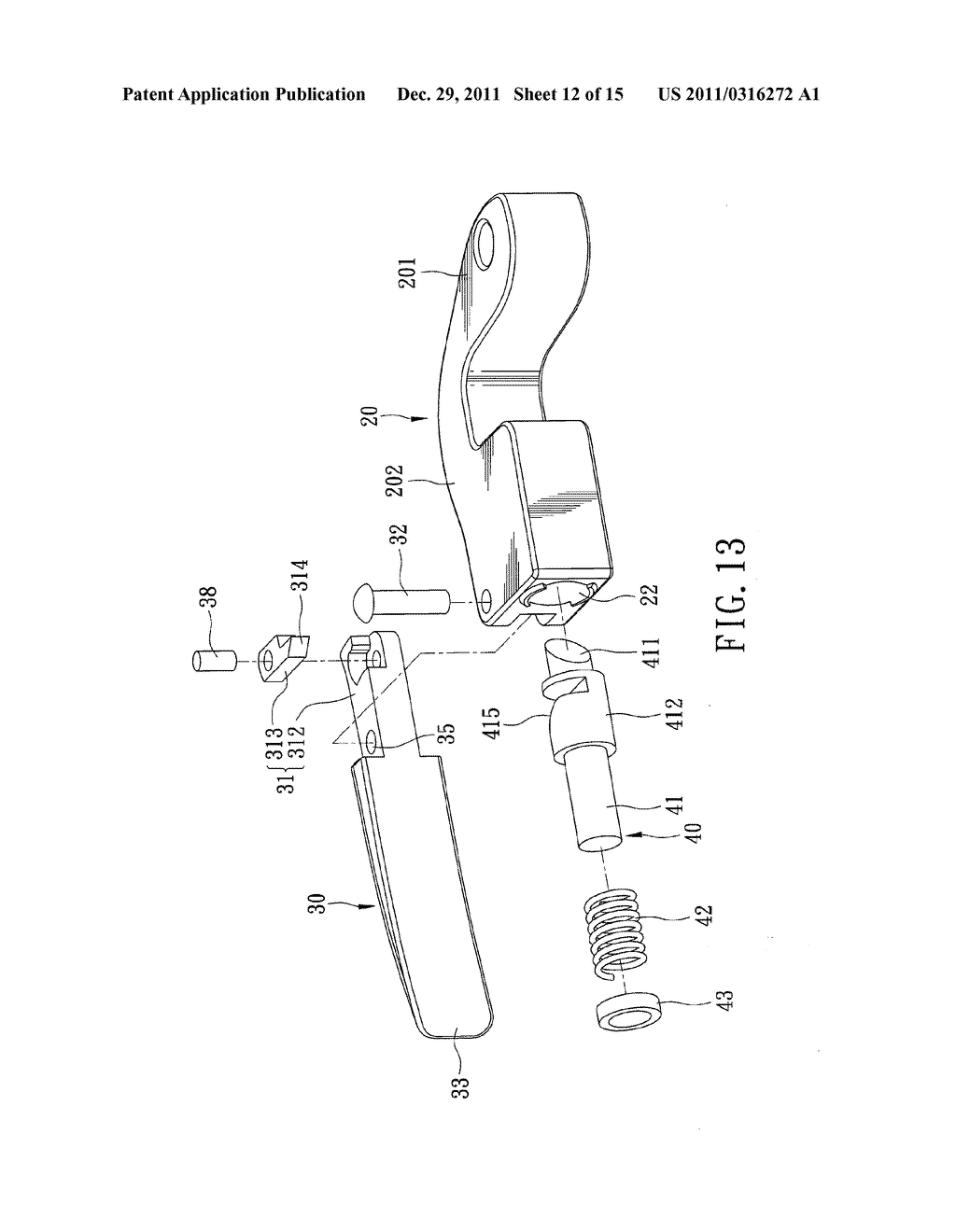 EASILY UNLATCHABLE CAM-LOCK ACTUATING DEVICE FOR USE IN A LOCKING COUPLING     ASSEMBLY THAT COUPLES TWO TUBULAR MEMBERS - diagram, schematic, and image 13