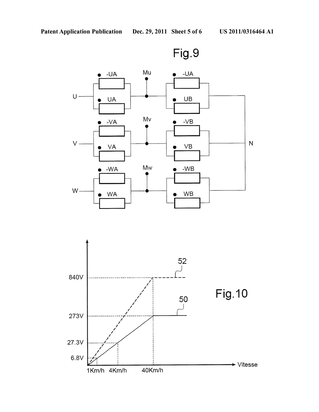 ELECTRIC DEVICE COMPRISING AN ALTERNATING CURRENT ELECTRIC MOTOR AND A     CONTROL INVERTER AND A METHOD FOR MEASURING THE ELECTROMOTIVE FORCE OF     THIS DEVICE - diagram, schematic, and image 06