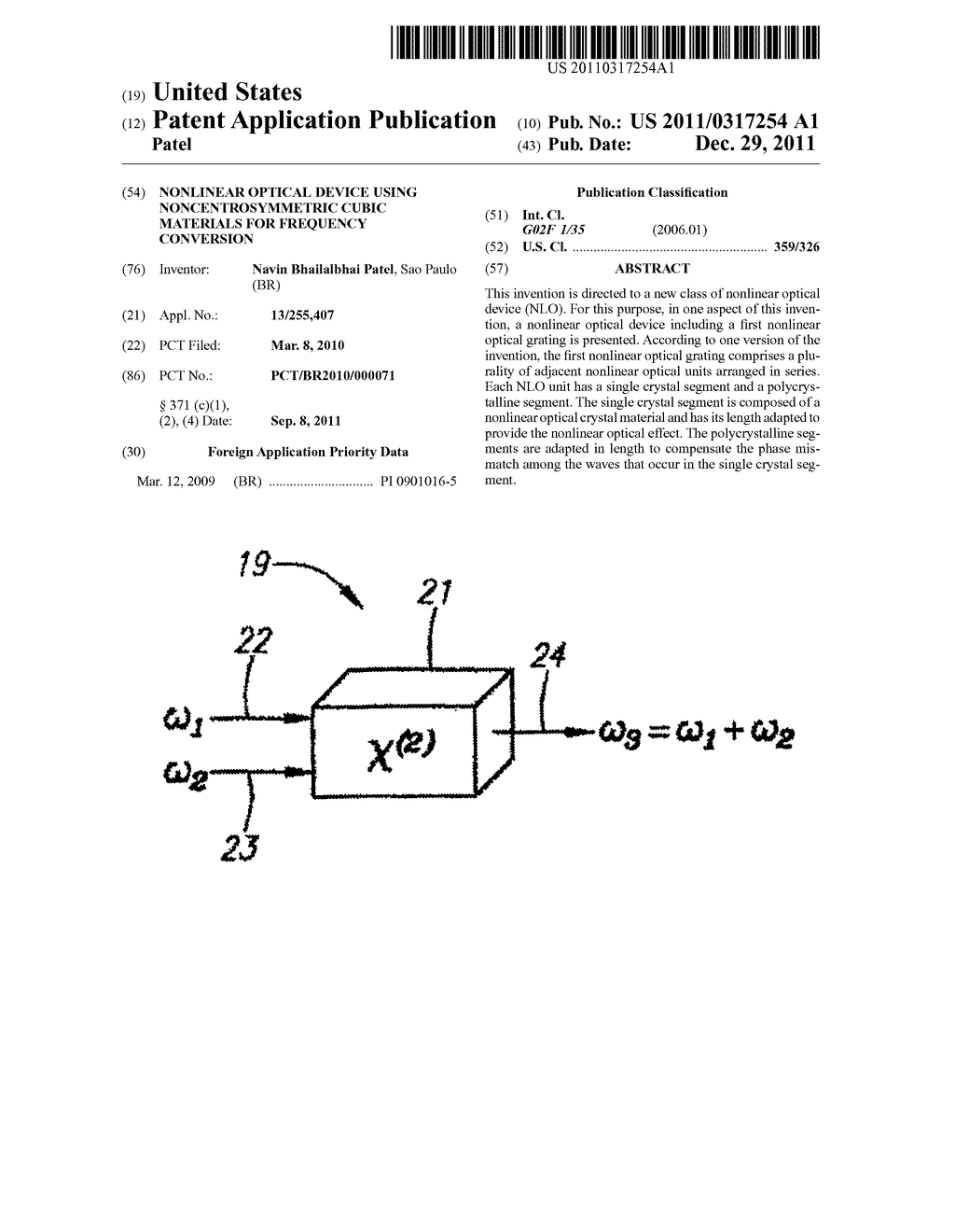 NONLINEAR OPTICAL DEVICE USING NONCENTROSYMMETRIC CUBIC MATERIALS FOR     FREQUENCY CONVERSION - diagram, schematic, and image 01