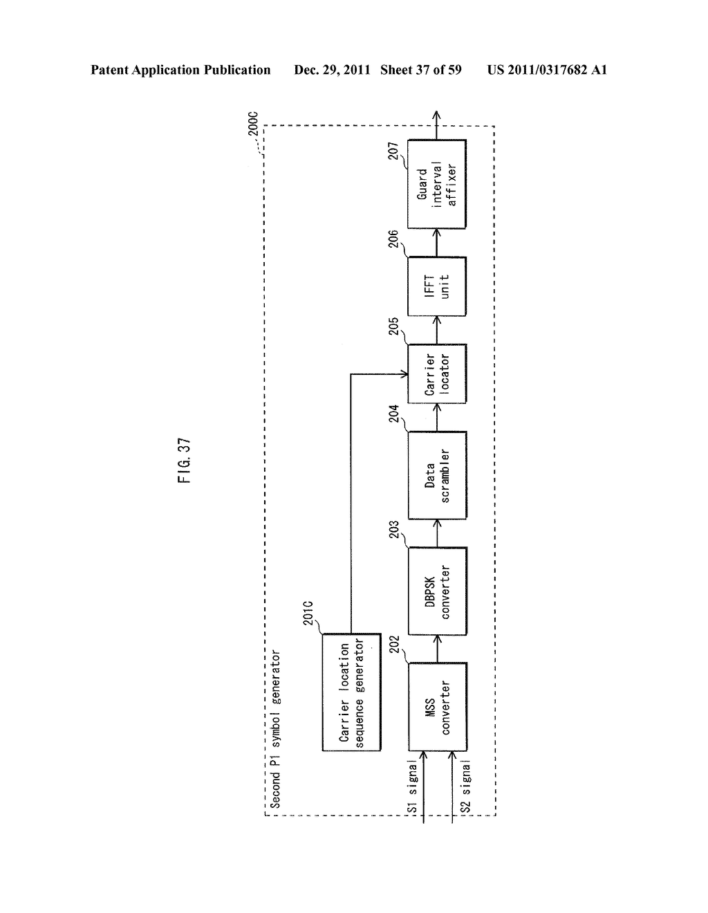 OFDM TRANSMITTER DEVICE, OFDM TRANSMISSION METHOD, OFDM RECEIVER DEVICE,     AND OFDM RECEPTION METHOD - diagram, schematic, and image 38