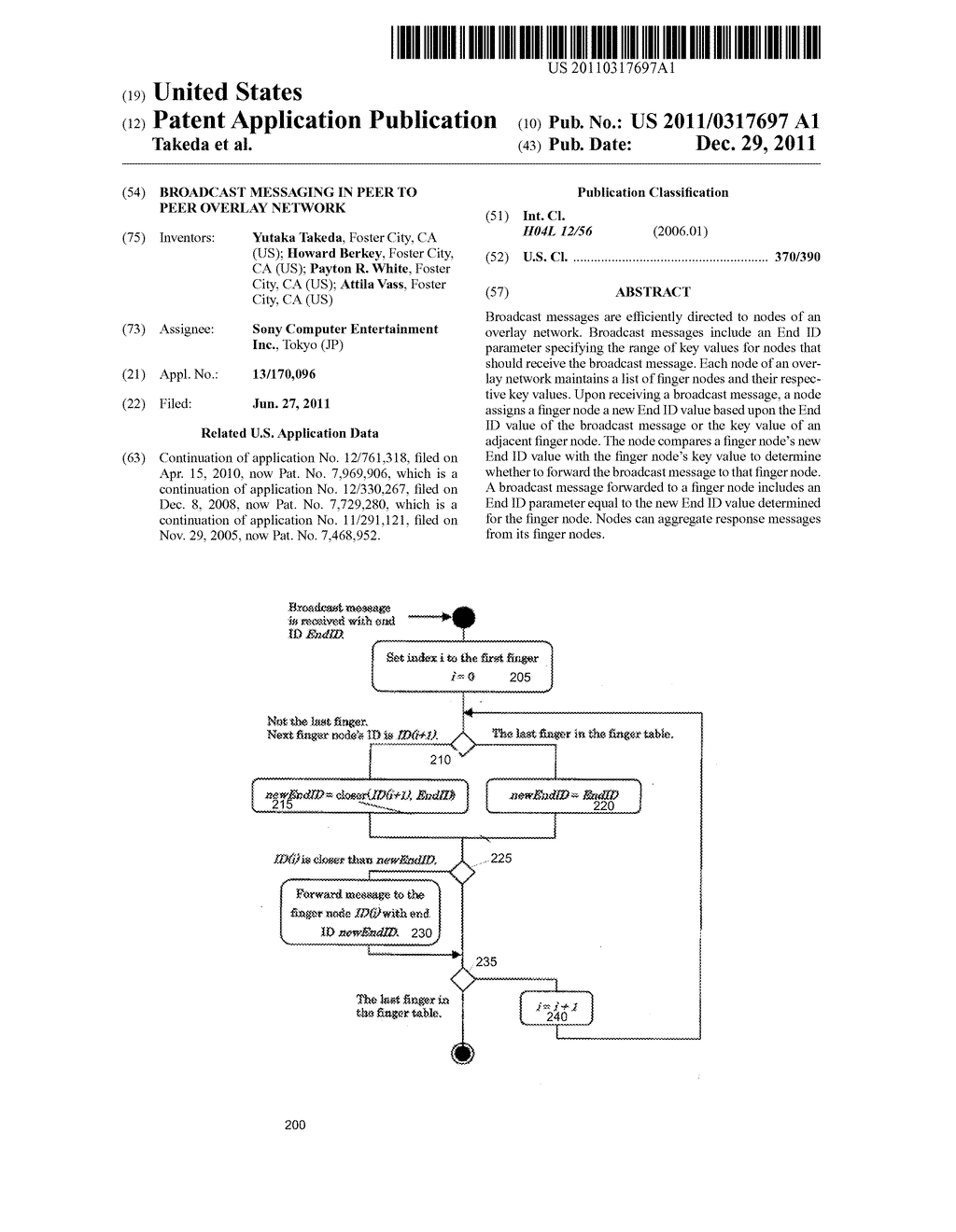 BROADCAST MESSAGING IN PEER TO PEER OVERLAY NETWORK - diagram, schematic, and image 01