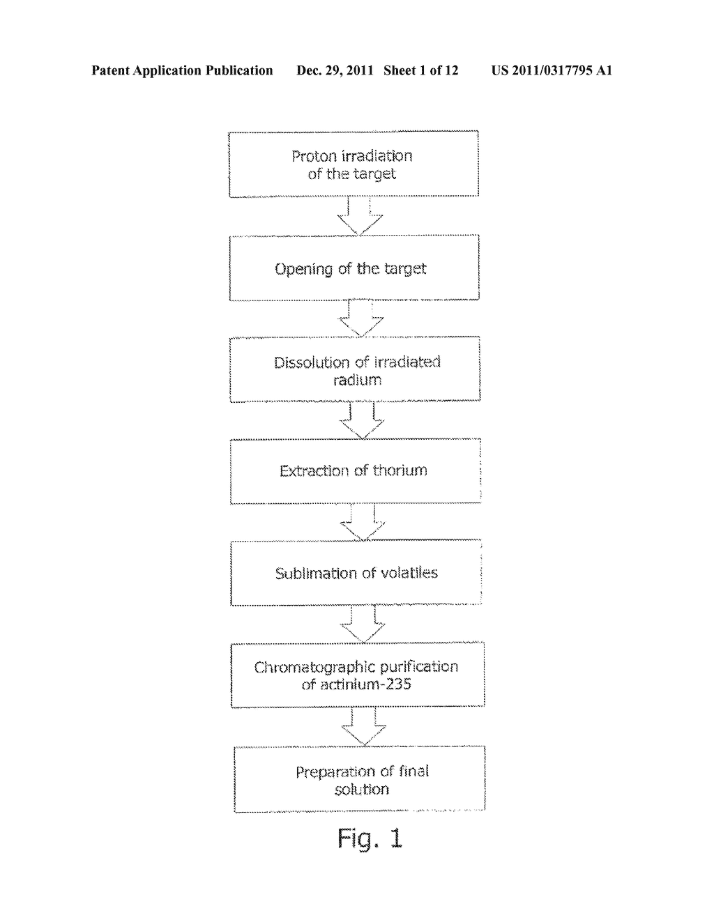 METHOD FOR PRODUCING ACTINIUM-225 AND ISOTOPES OF RADIUM AND TARGET FOR     IMPLEMENTING SAME - diagram, schematic, and image 02