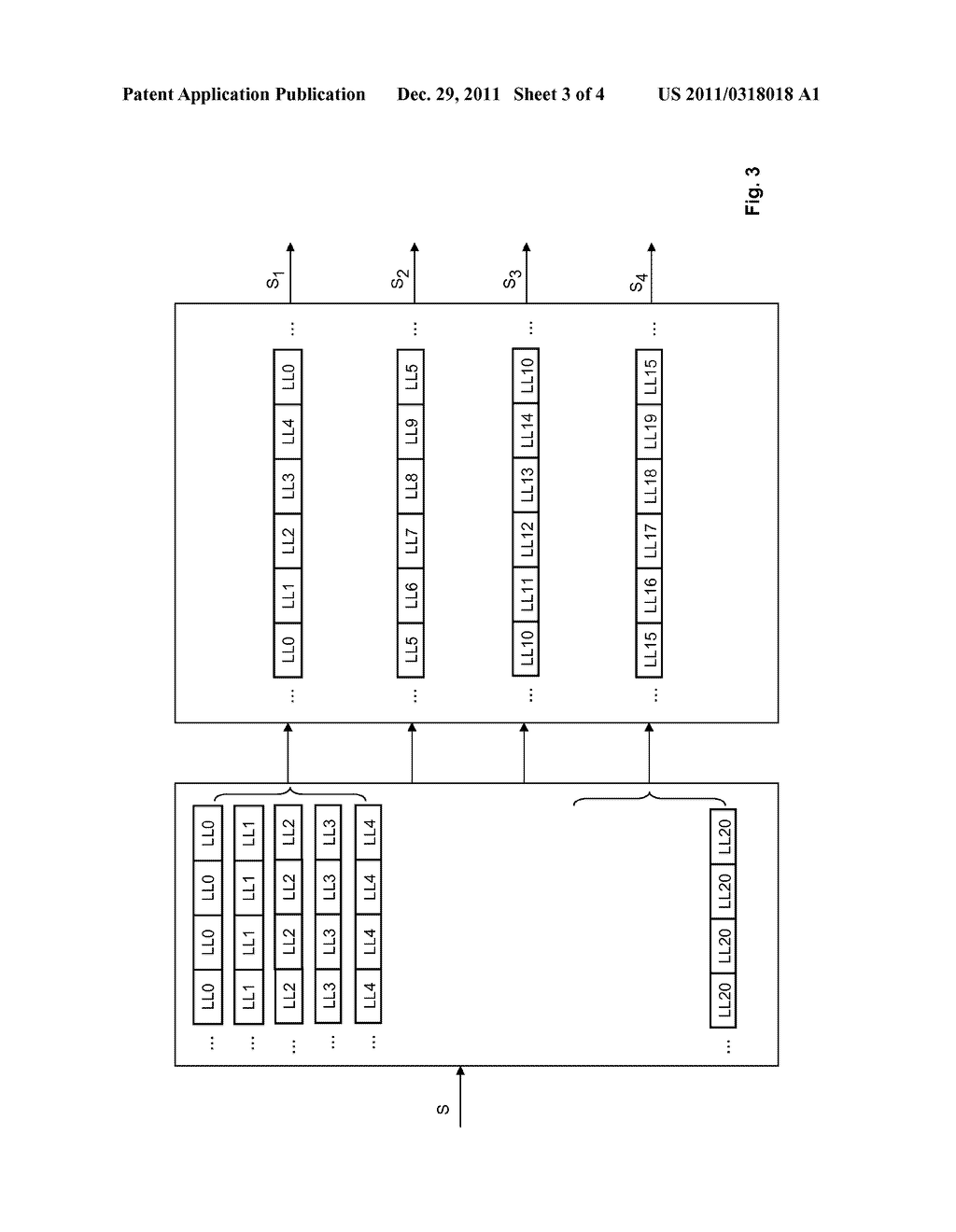 METHOD AND RECEIVING DEVICE FOR DETERMINING THE ASSIGNMENT OF SUBSIGNALS     TRANSMITTED BY INVERSE MULTIPLEXING, PARTICULARLY VIA AN OPTICAL     TRANSPORT NETWORK (OTN), TO THE TRANSMISSION LINKS CARRYING SAID     SUBSIGNALS - diagram, schematic, and image 04