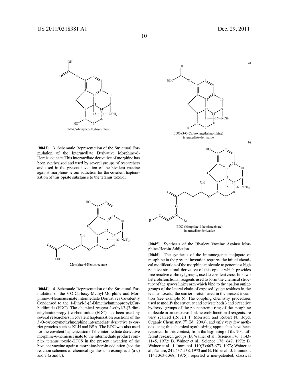 PROCESS FOR THE PREPARATION AND USE OF A BIVALENT VACCINE AGAINST     MORPHINE-HEROINE ADDICTION - diagram, schematic, and image 18