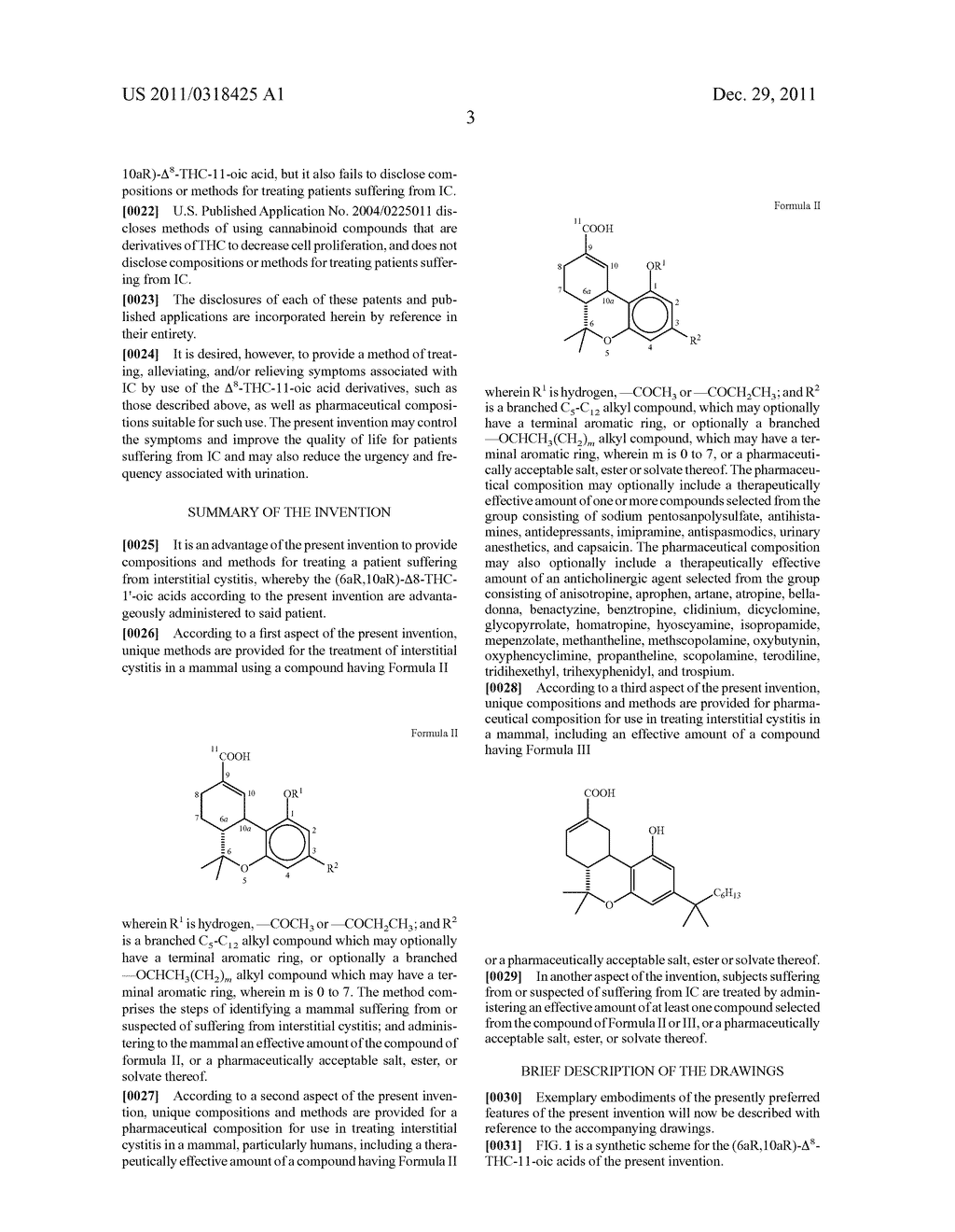 TREATMENT OF INTERSTITIAL CYSTITIS USING (6aR, 10aR)-     DELTA-8-TETRAHDRAOCANNABINOL-11-OIC ACIDS - diagram, schematic, and image 13