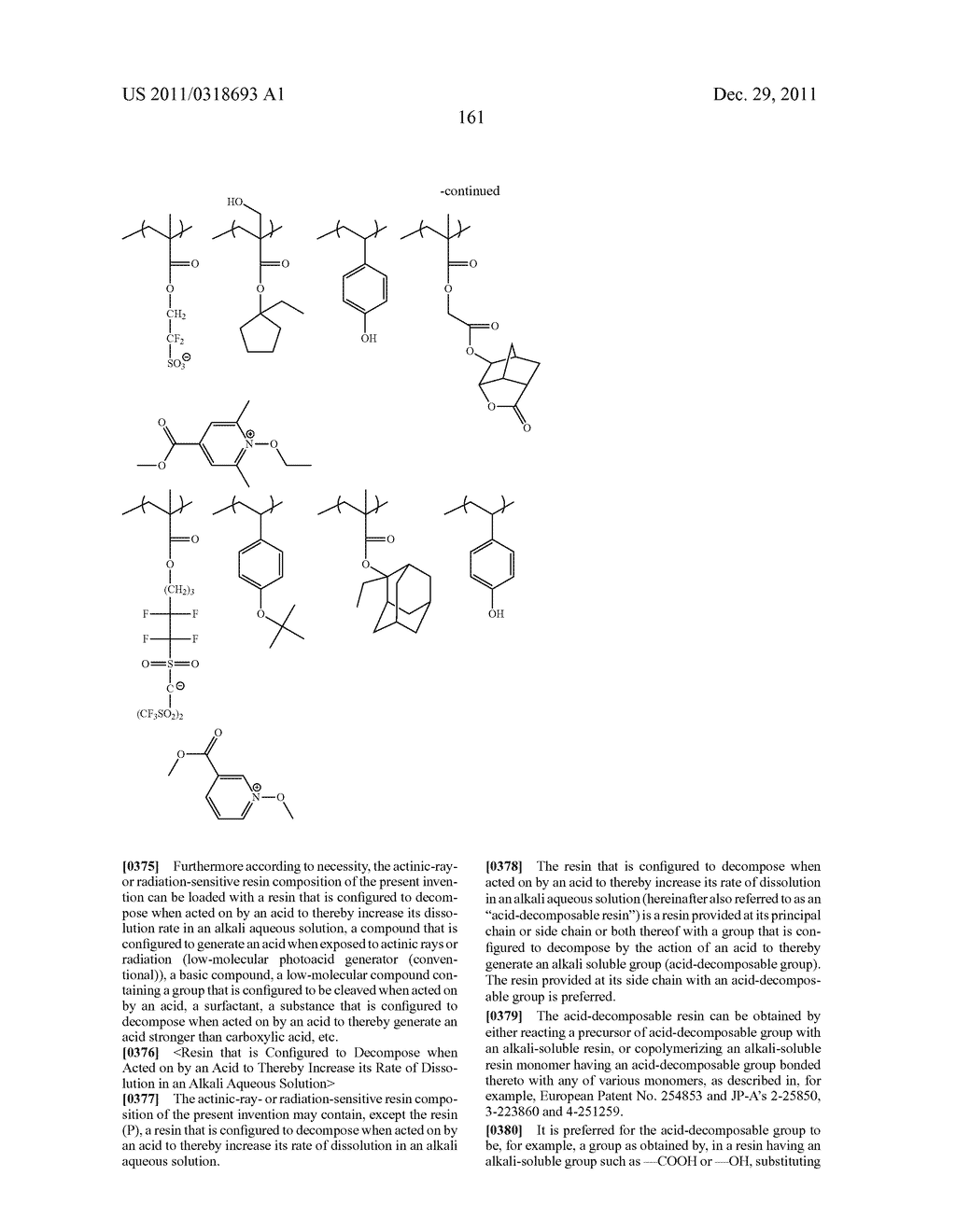 ACTINIC-RAY- OR RADIATION-SENSITIVE RESIN COMPOSITION, AND RESIST FILM AND     PATTERN FORMING METHOD USING THE SAME - diagram, schematic, and image 162