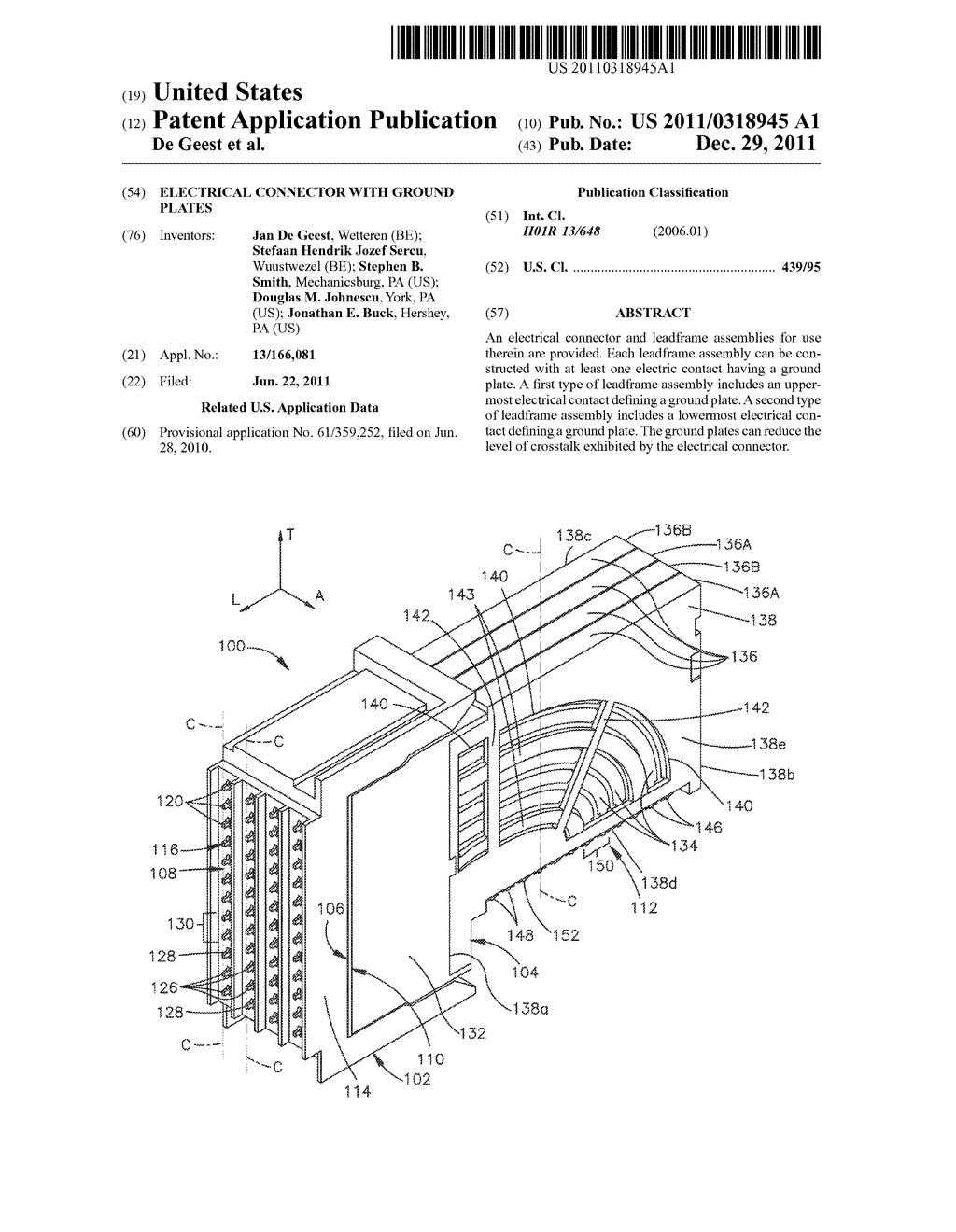 ELECTRICAL CONNECTOR WITH GROUND PLATES - diagram, schematic, and image 01