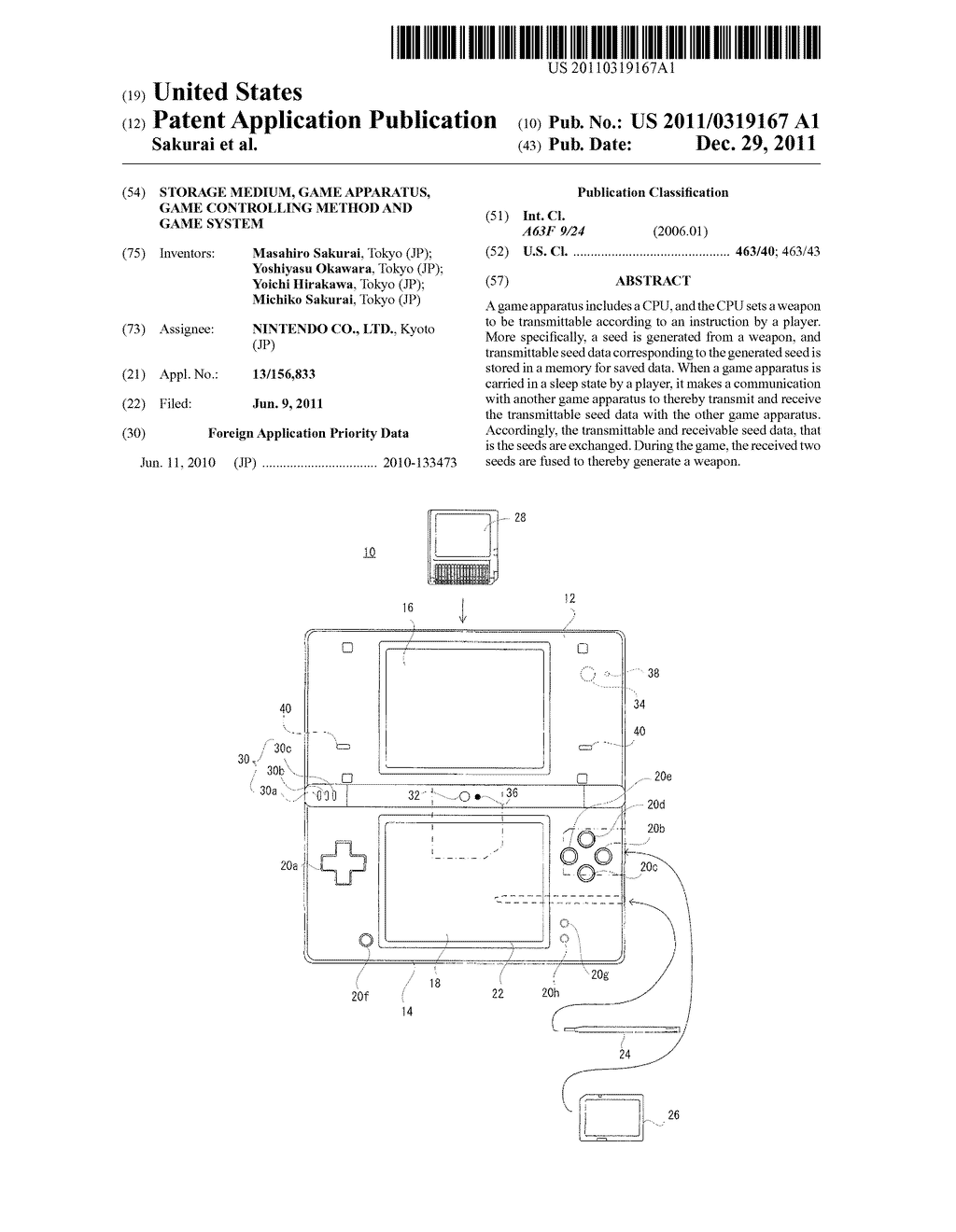 Storage Medium, Game Apparatus, Game Controlling Method and Game System - diagram, schematic, and image 01