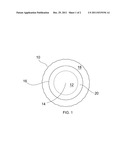 GOLF BALL CORE WITH SOFT OUTER TRANSITION VOLUME AND NEGATIVE HARDNESS     GRADIENT diagram and image