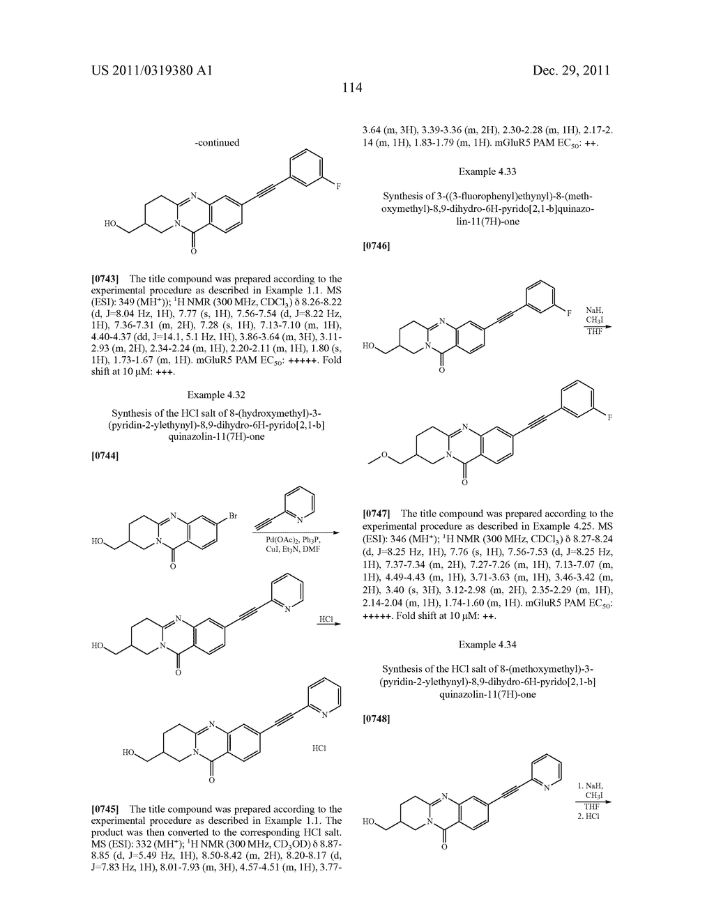 Compounds for Treating Disorders Mediated by Metabotropic Glutamate     Receptor 5, and Methods of Use Thereof - diagram, schematic, and image 115