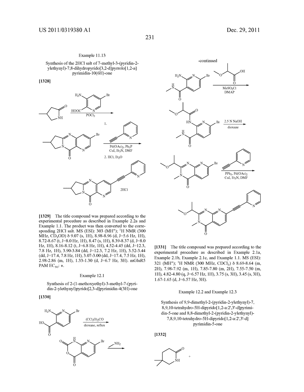 Compounds for Treating Disorders Mediated by Metabotropic Glutamate     Receptor 5, and Methods of Use Thereof - diagram, schematic, and image 232