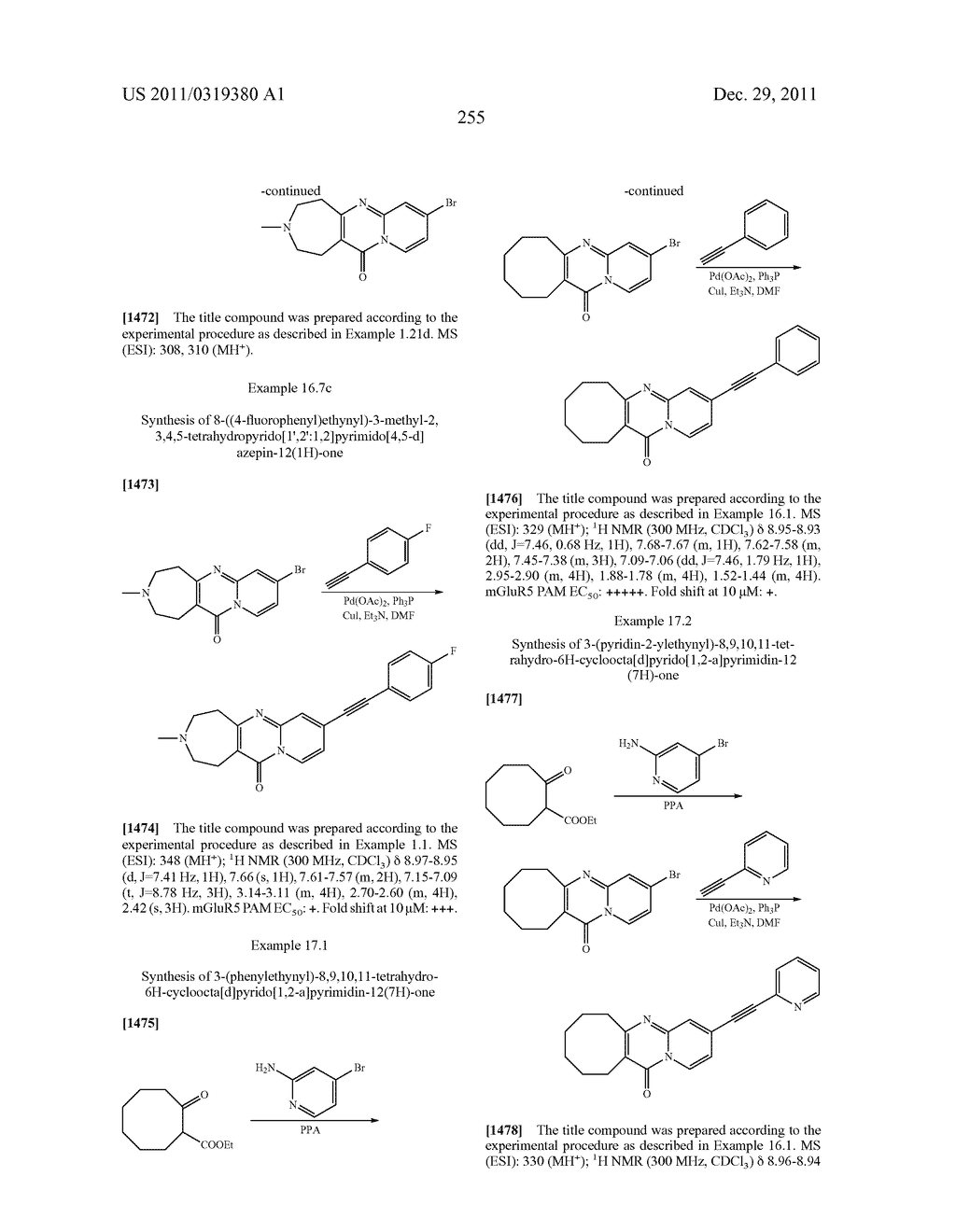 Compounds for Treating Disorders Mediated by Metabotropic Glutamate     Receptor 5, and Methods of Use Thereof - diagram, schematic, and image 256