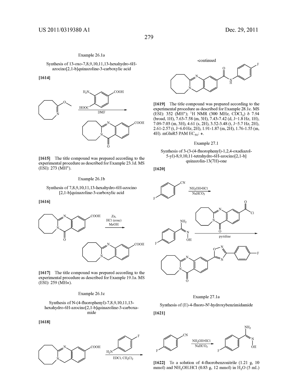 Compounds for Treating Disorders Mediated by Metabotropic Glutamate     Receptor 5, and Methods of Use Thereof - diagram, schematic, and image 280