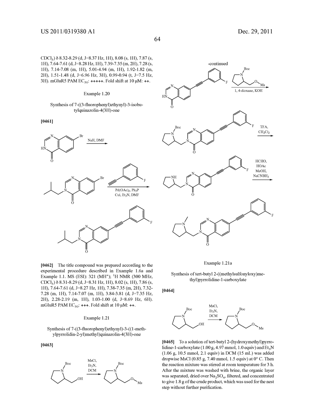 Compounds for Treating Disorders Mediated by Metabotropic Glutamate     Receptor 5, and Methods of Use Thereof - diagram, schematic, and image 65