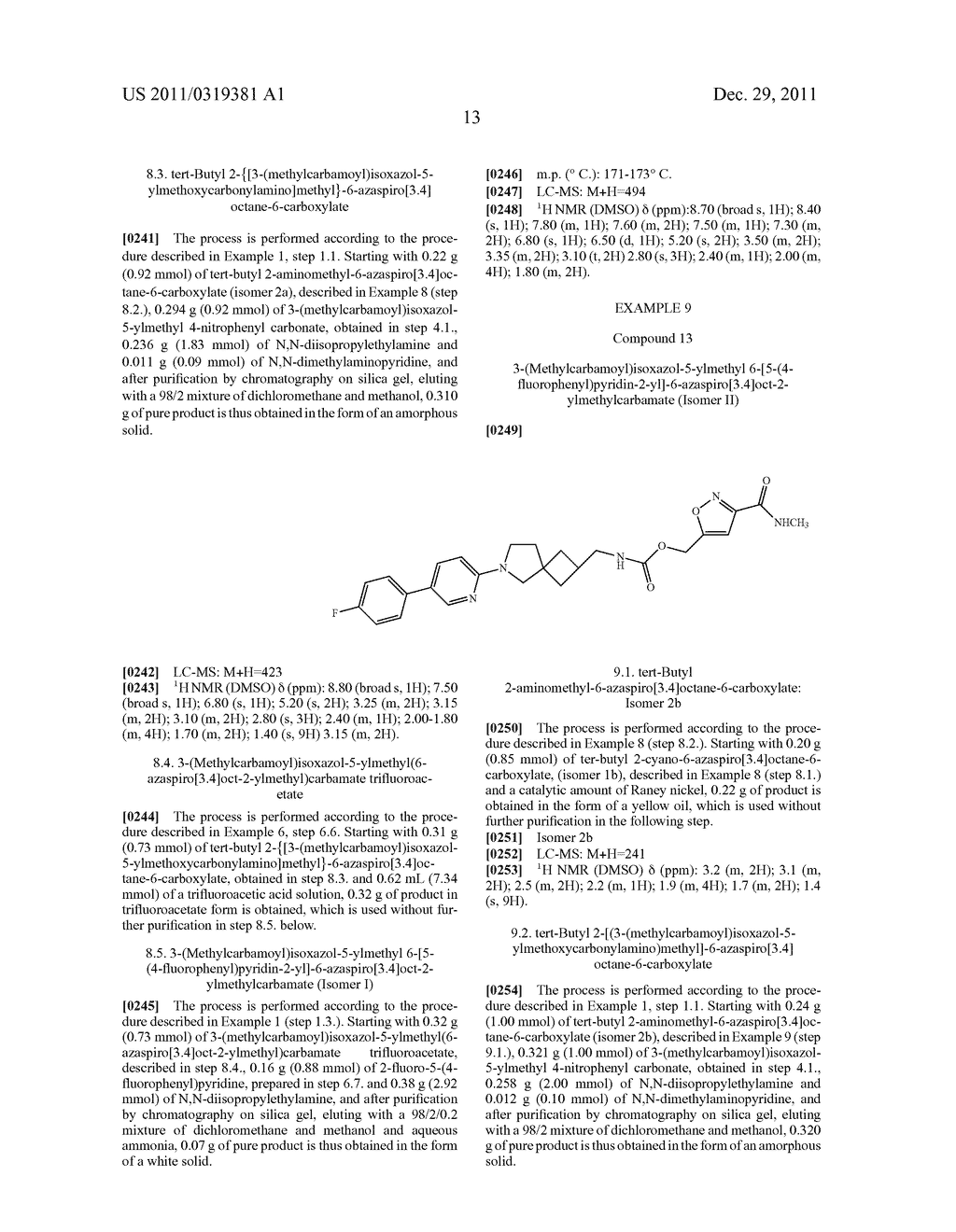 DERIVATIVES OF AZASPIRANYL-ALKYLCARBAMATES OF 5-MEMBER HETEROCYCLIC     COMPOUNDS, PREPARATION THEREOF AND THERAPEUTIC USE THEREOF - diagram, schematic, and image 14