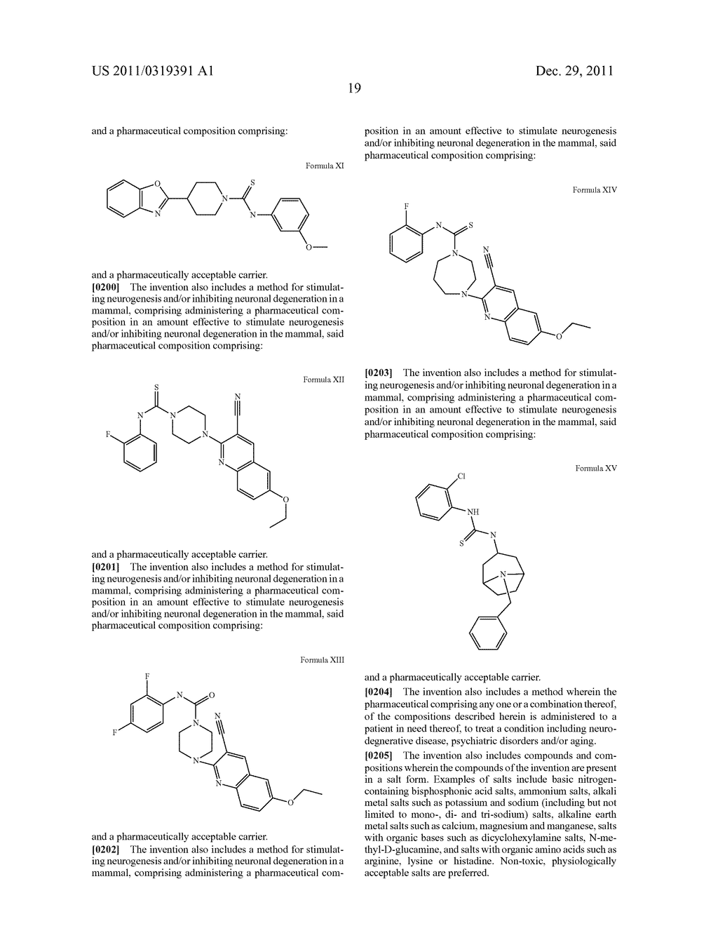 METHODS AND COMPOSITIONS FOR STIMULATING NEUROGENESIS AND INHIBITING     NEURONAL DEGENERATION - diagram, schematic, and image 20