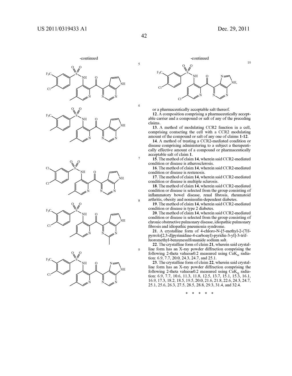 FUSED HETEROARYL PYRIDYL AND PHENYL BENZENESUFLONAMIDES AS CCR2 MODULATORS     FOR THE TREATMENT OF INFLAMMATION - diagram, schematic, and image 44