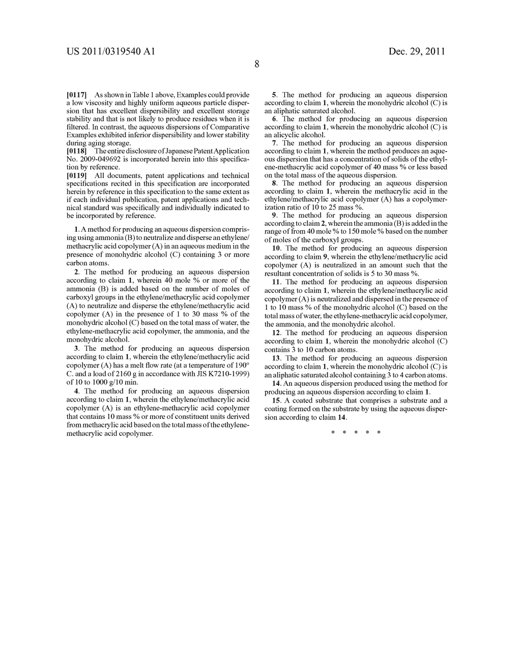 AQUEOUS DISPERSION, METHOD FOR PRODUCING THE SAME, AND COATED SUBSTRATE - diagram, schematic, and image 09