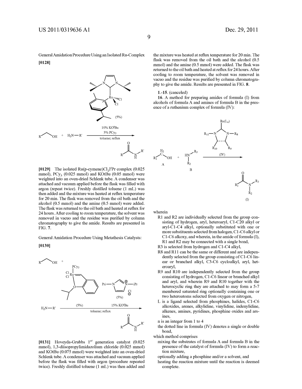 METHOD FOR PREPARATION OF AMIDES FROM ALCOHOLS AND AMINES BY EXTRUSION OF     HYDROGEN - diagram, schematic, and image 18