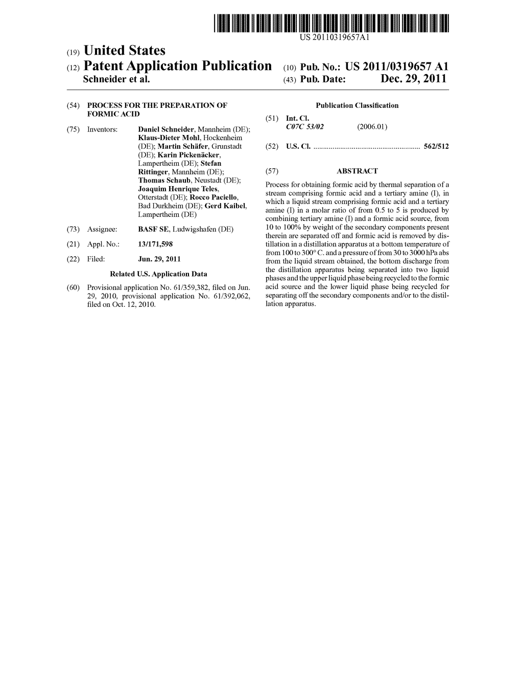 Process for the Preparation of Formic Acid - diagram, schematic, and image 01