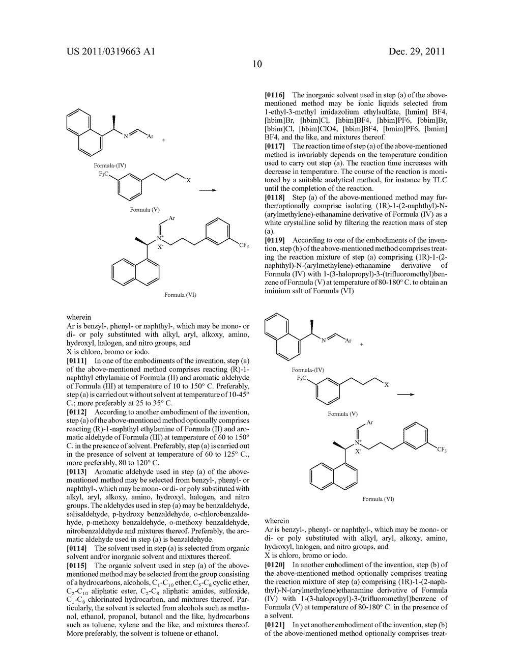 Method For The Preparation Of Cinacalcet And Intermediates And Impurities     Thereof - diagram, schematic, and image 11