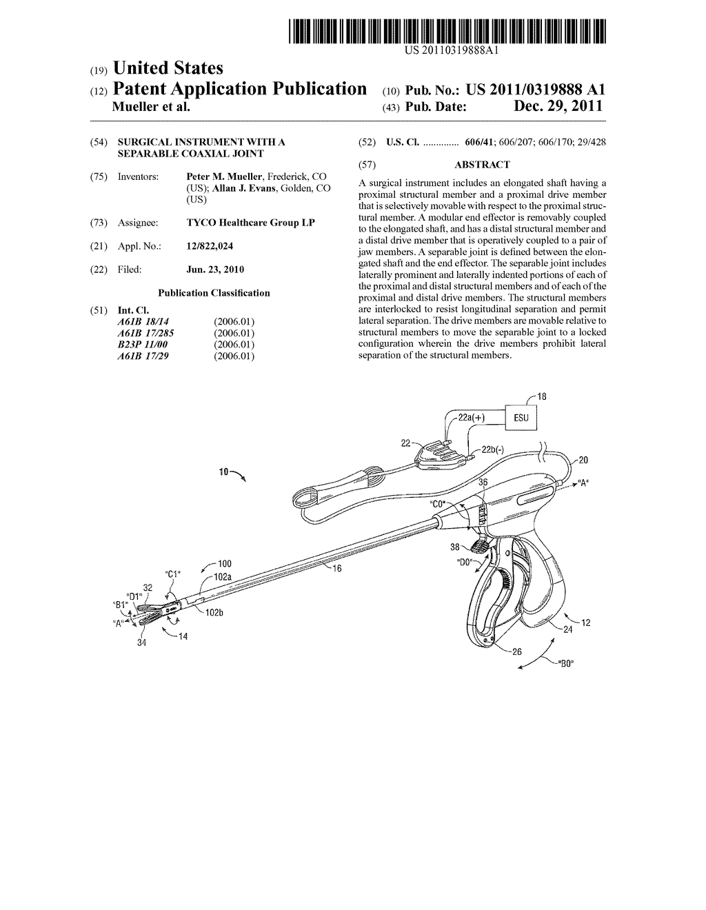 Surgical Instrument with a Separable Coaxial Joint - diagram, schematic, and image 01