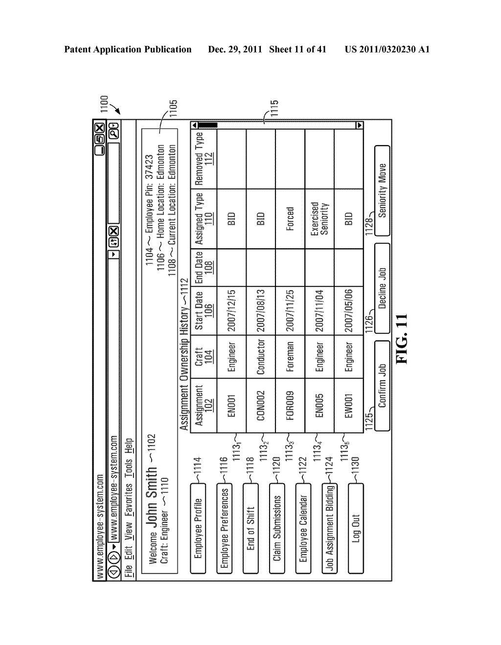 USER INTERFACE FOR PROVIDING A USER WITH THE ABILITY TO VIEW JOB     ASSIGNMENT INFORMATION - diagram, schematic, and image 12