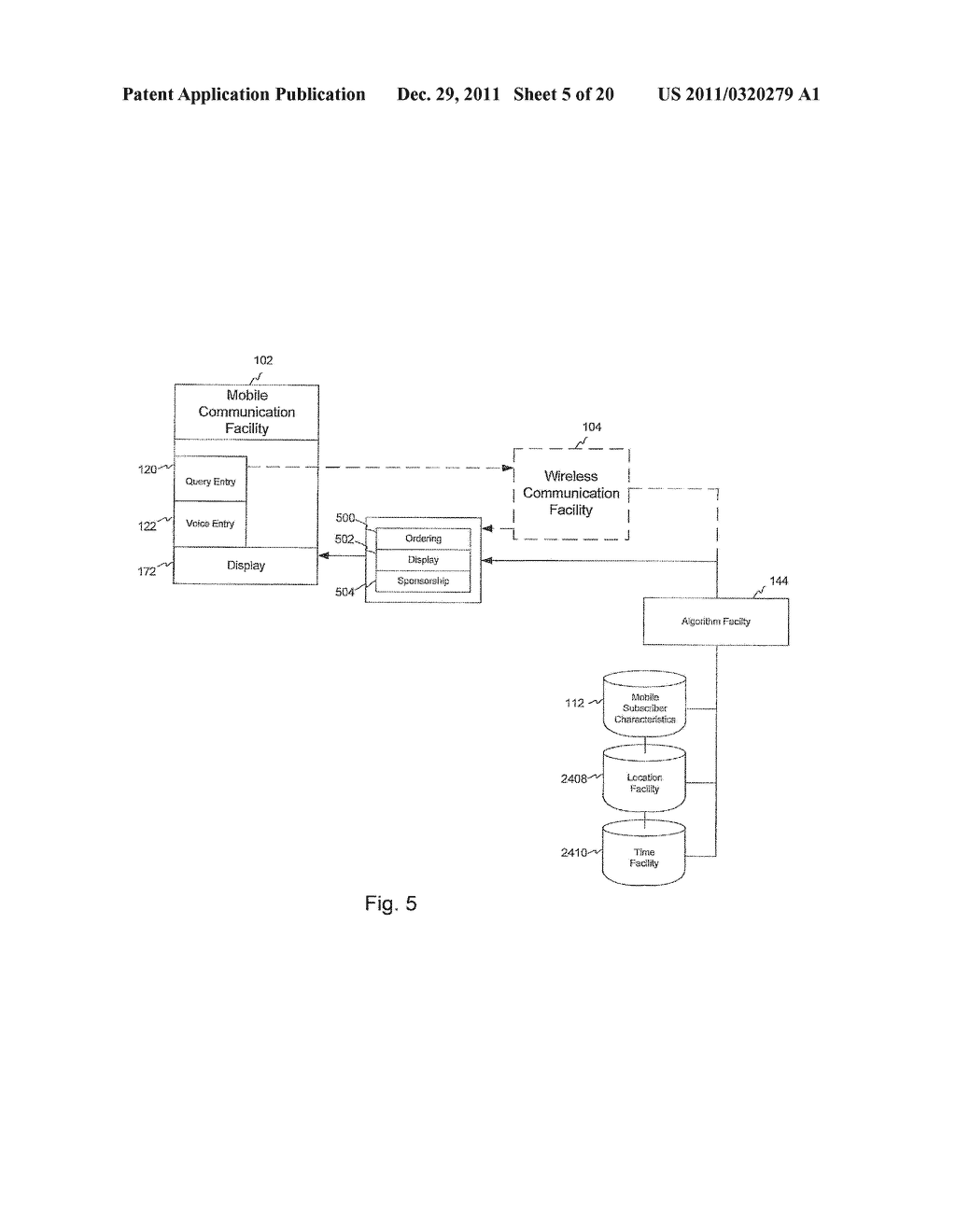 SYSTEM FOR TARGETING ADVERTISING CONTENT TO A PLURALITY OF MOBILE     COMMUNICATION FACILITIES - diagram, schematic, and image 06