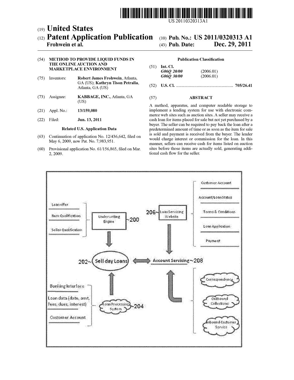 METHOD TO PROVIDE LIQUID FUNDS IN THE ONLINE AUCTION AND MARKETPLACE     ENVIRONMENT - diagram, schematic, and image 01