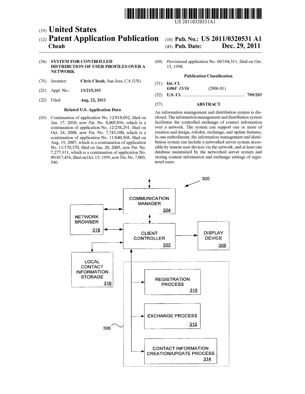 SYSTEM FOR CONTROLLED DISTRIBUTION OF USER PROFILES OVER A NETWORK - diagram, schematic, and image 01