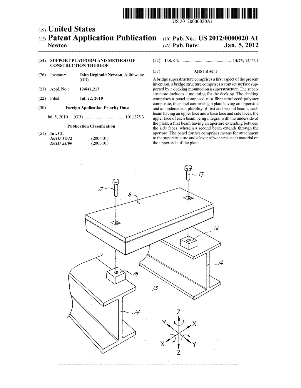 SUPPORT PLATFORM AND METHOD OF CONSTRUCTION THEREOF - diagram, schematic, and image 01