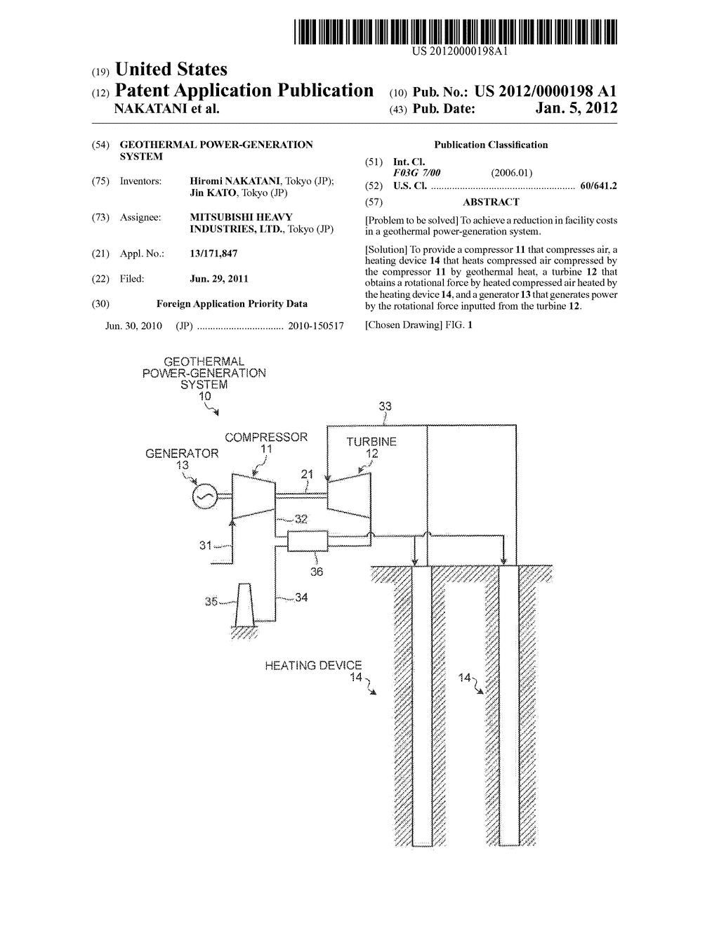 GEOTHERMAL POWER-GENERATION SYSTEM - diagram, schematic, and image 01