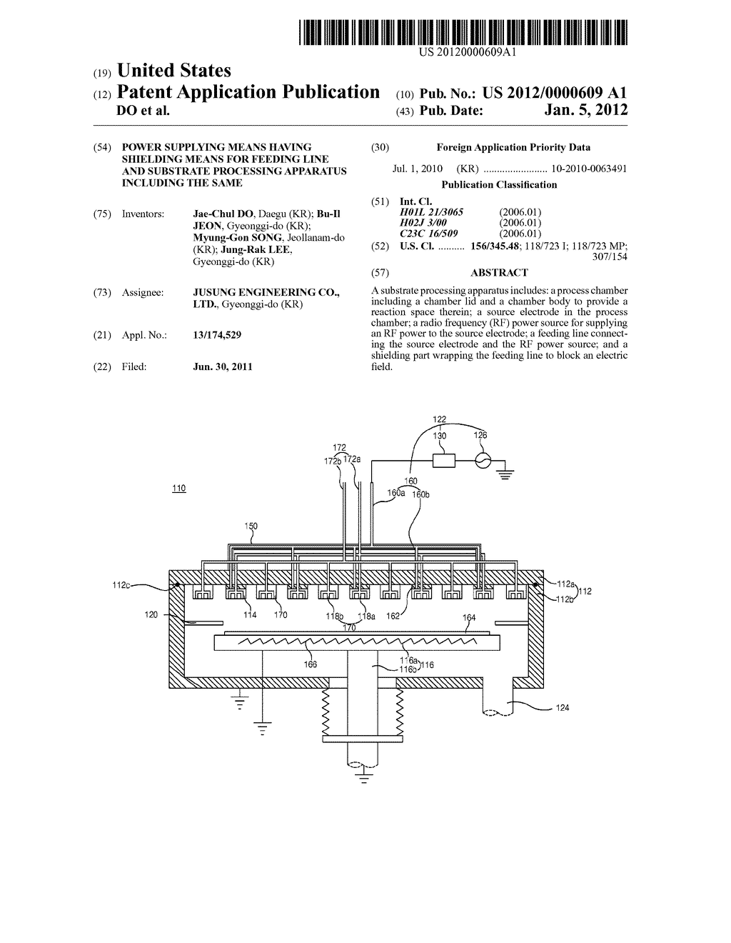 POWER SUPPLYING MEANS HAVING SHIELDING MEANS FOR FEEDING LINE AND     SUBSTRATE PROCESSING APPARATUS INCLUDING THE SAME - diagram, schematic, and image 01