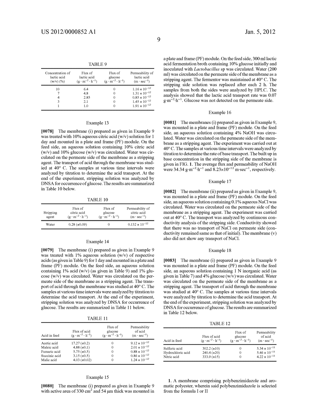  POLYBENZIMIDAZOLE BASED MEMBRANE FOR DEACIDIFICATION - diagram, schematic, and image 11