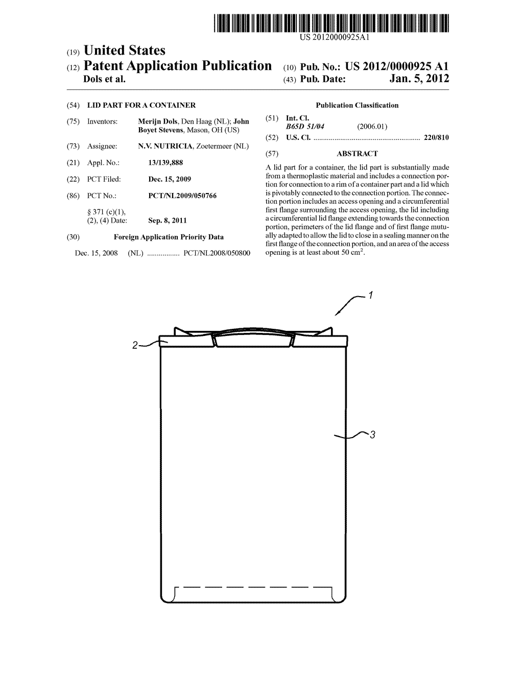 LID PART FOR A CONTAINER - diagram, schematic, and image 01