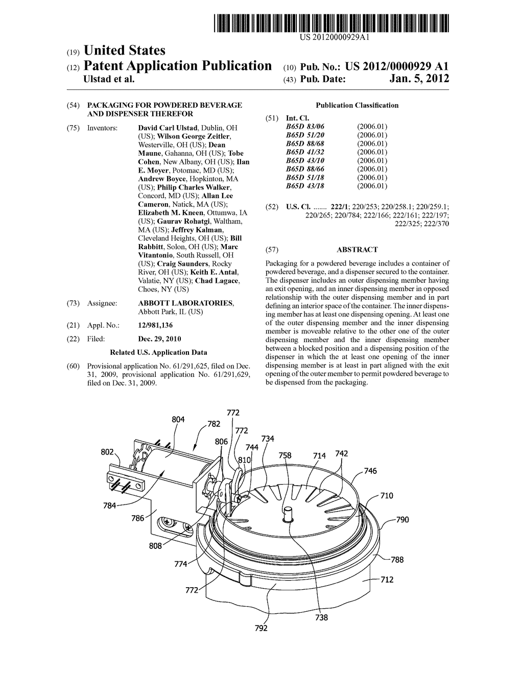 PACKAGING FOR POWDERED BEVERAGE AND DISPENSER THEREFOR - diagram, schematic, and image 01