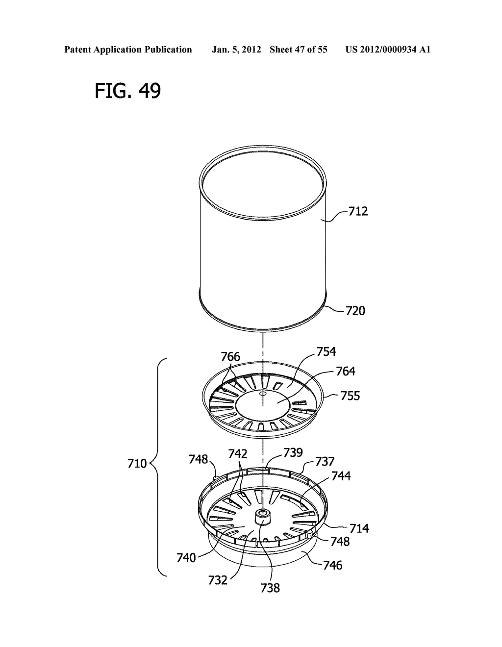 DISPENSING APPLIANCE FOR DISPENSING A BEVERAGE FROM A POWDERED BEVERAGE     CONTAINER - diagram, schematic, and image 48