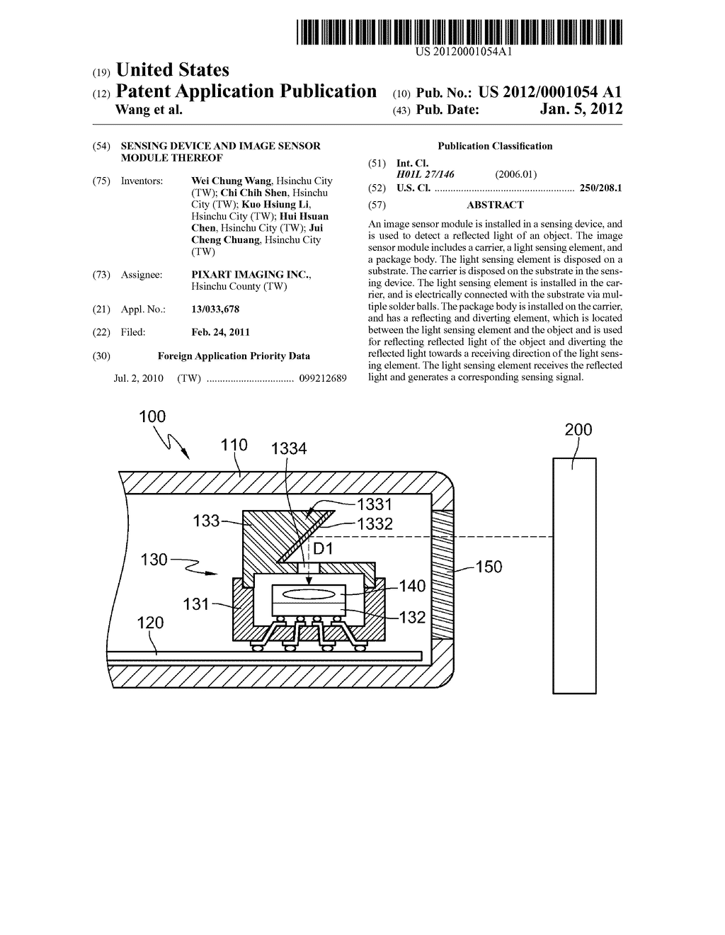 SENSING DEVICE AND IMAGE SENSOR MODULE THEREOF - diagram, schematic, and image 01