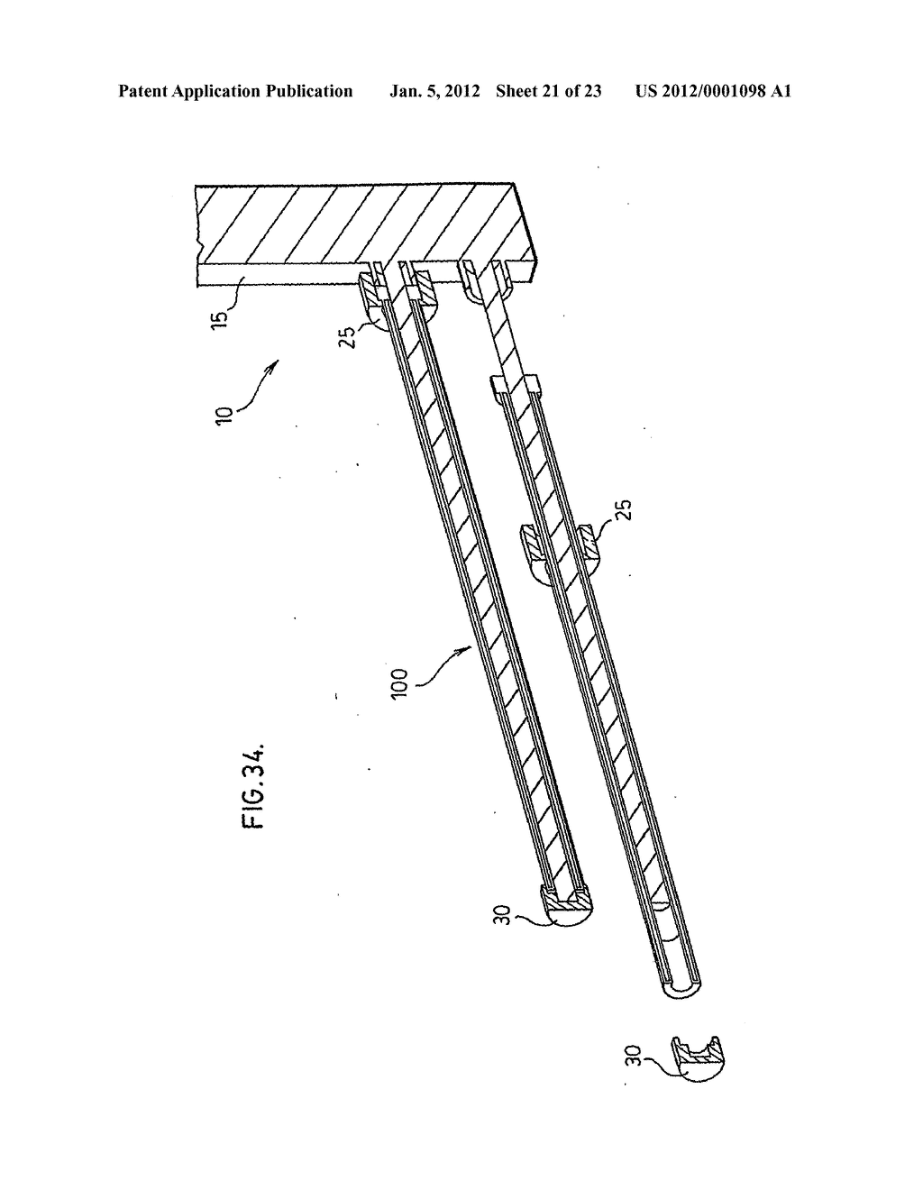 EXCIMER RADIATION LAMP ASSEMBLY, AND SOURCE MODULE AND FLUID TREATMENT     SYSTEM CONTAINING SAME - diagram, schematic, and image 22